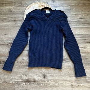 BRIGADE QUARTERMASTER Vtg Pure Wool Military Sweater